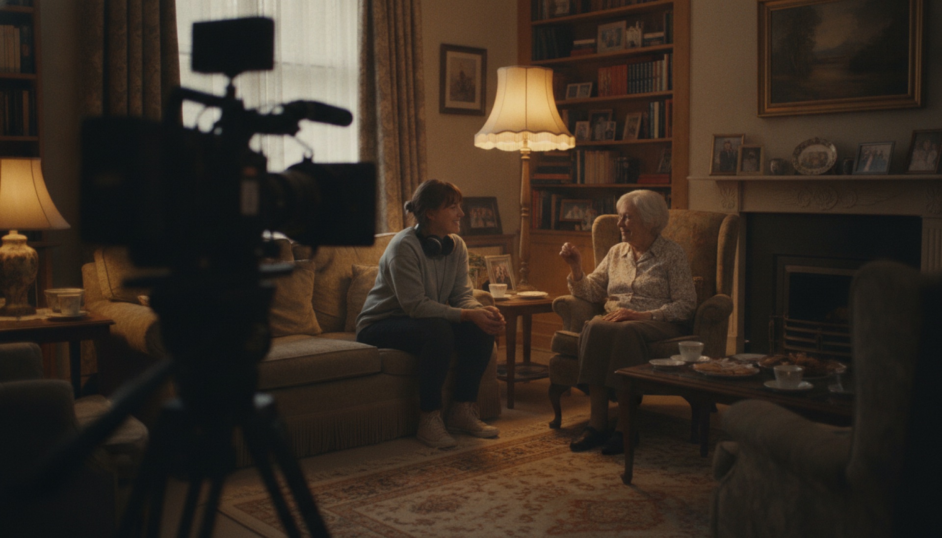 A Life Feature filming session in a family living room